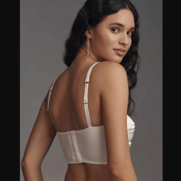 Brand New Pleated Rosette Bustier by Anthropologie - Picture 3 of 9